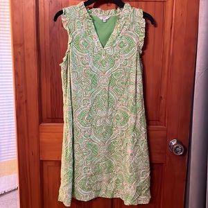 Crown & ivy lime green pink white tank dress size small